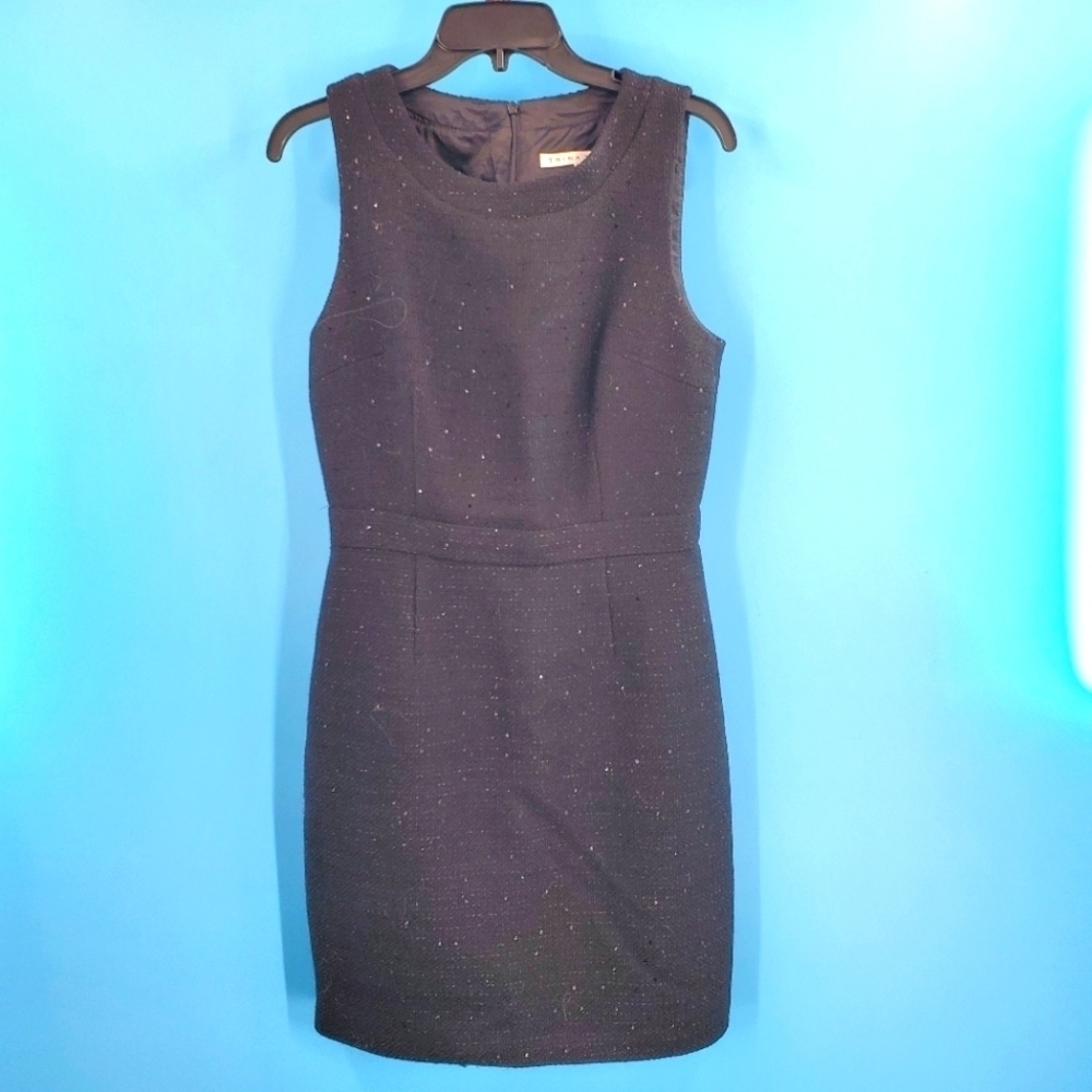 Trina Turk black sleeveless midi dress with sparkles